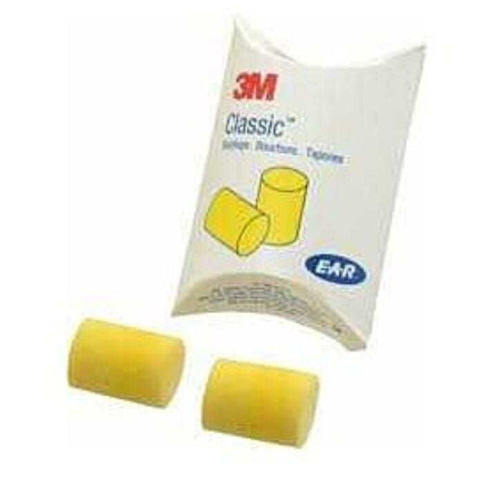 3M E-A-R Classic Foam Earplugs, Pillow Pack- 200 Pair / Box