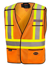 Load image into Gallery viewer, High Visibility Tear-Away Safety Vest for Men &amp; Women - Breathable Mesh - Class 2 - 4 Pockets - Orange
